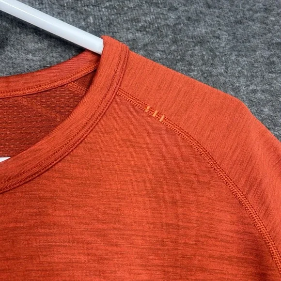 Lululemon Shirt Mens XL Orange Long Sleeve Metal Vent Henley Athleisure - Picture 4 of 12